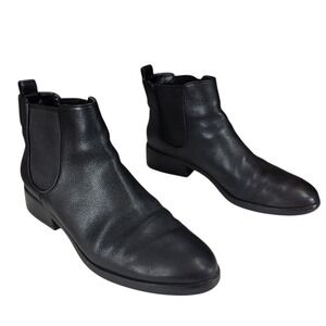 Cole Haan Chelsea Ankle Boots sz 8B Women Black Leather 1.5" Block‎ Heel Booties